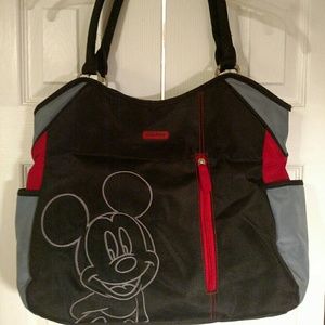 Mickey Red Black And Grey Diaper Tote Bag